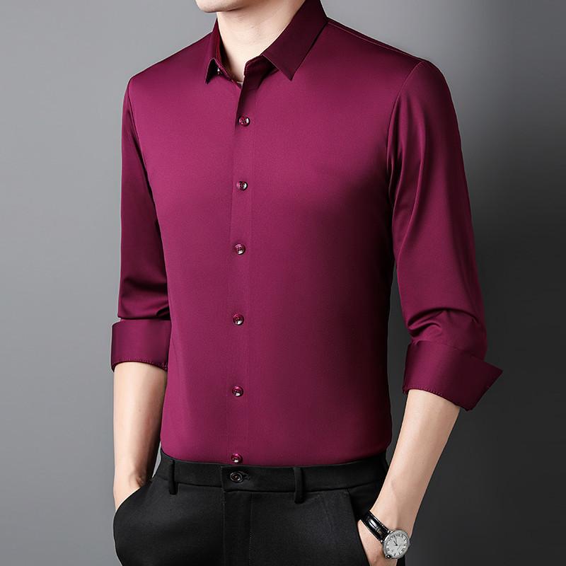 Unberührtes Hemd, Herren, Plüsch, Neue Herbst- und Winterstile, Business Casual Herrenbekleidung, Unifarbe, Dickes warmes Langarmhemd, Herrenhemd