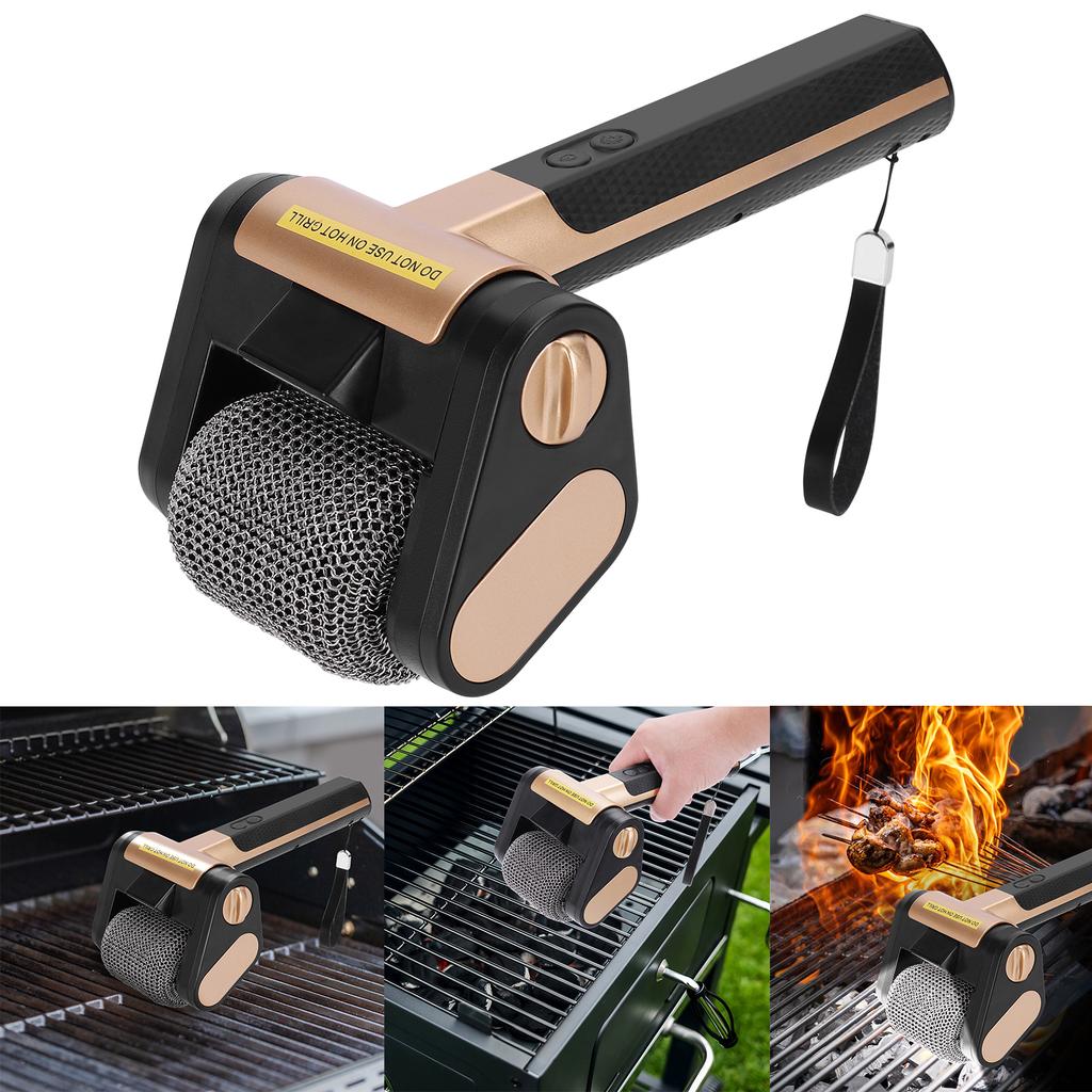 350 U/min Borstenlose Rotierende Grillbürste mit LED-Licht Bürstenloser Elektrischer Grillreiniger Wiederaufladbar für Küchengrill Camping