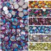 Ss3-Ss30 Strass Ab Colorés Verre Fond Plat Strass Diamant Cristal Coloré Rond Autocollant Manucure Diy Diamant