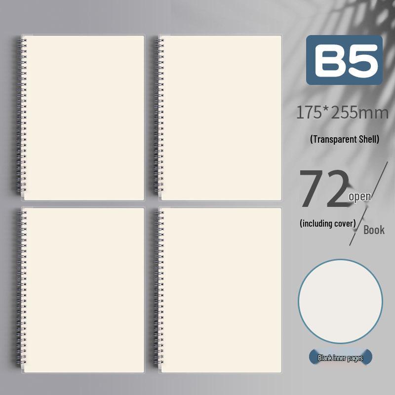 Clear PP Cover Spiral Notebook, Student Grid & Lined, Large B5 Size
