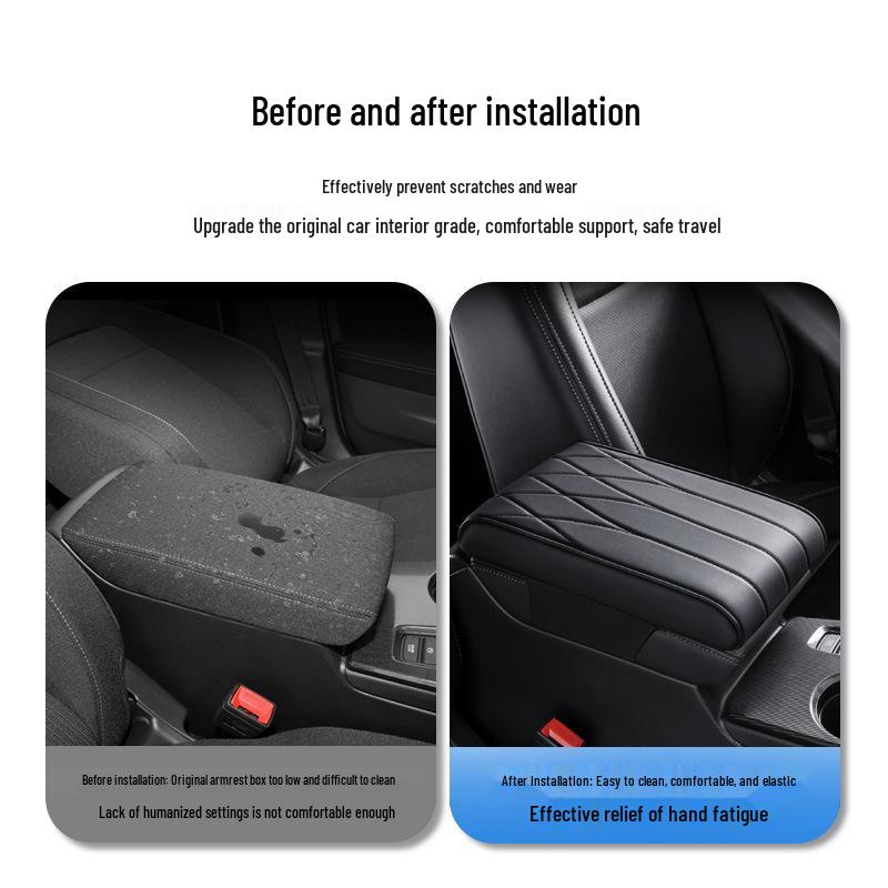 Universal Car Armrest Pad: Memory Foam Console Cover & Elbow Support