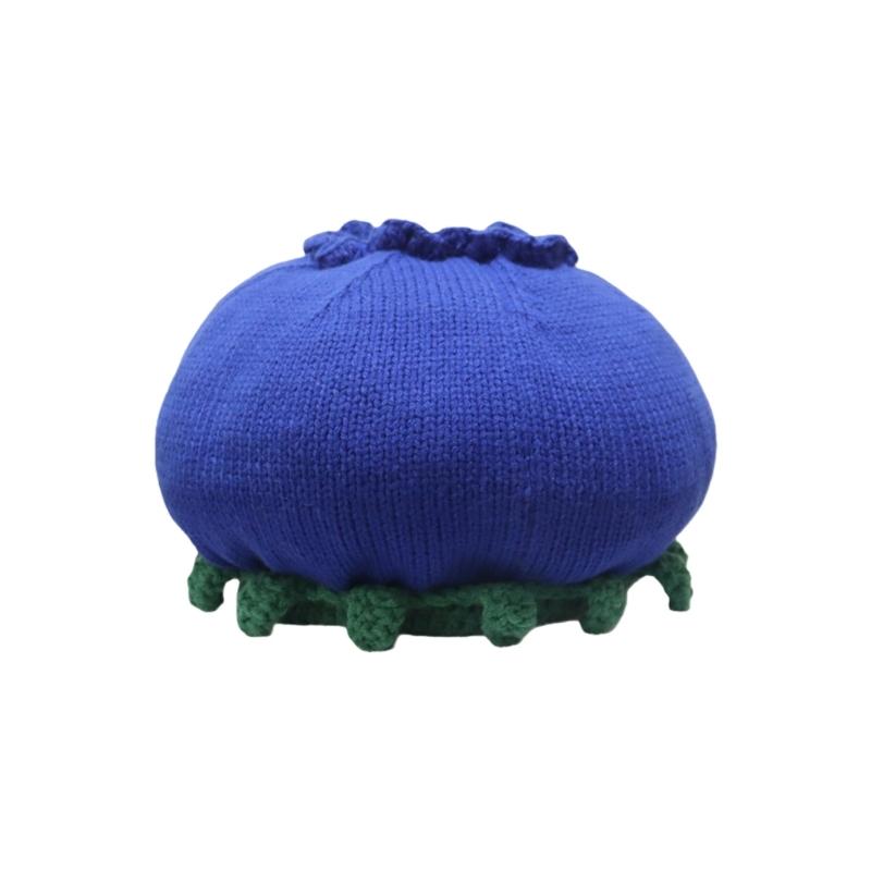 

Fruit Theme Knit Headgear Hat For Anime Costume Street Wear Cosplay Costume Accessories Headwear for Festival Gathering синий