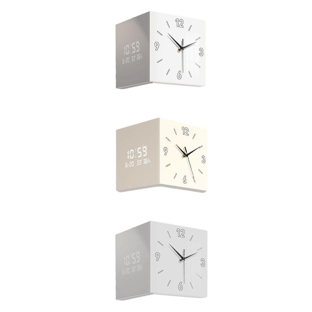 Corner Wall Clock Silent Wall Clock Lounge Clock Easy Installation Versatile Multifunctional Living Room Clock for Office