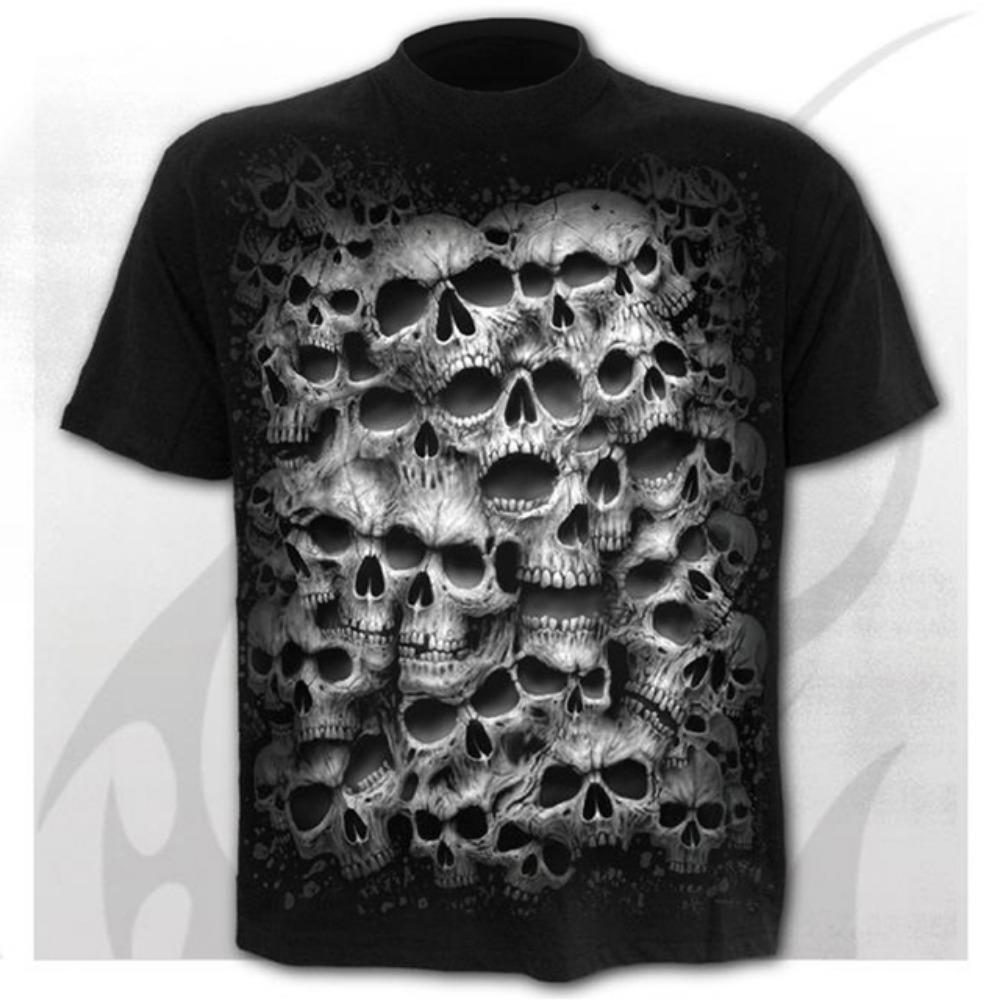 Scary Skull Men's T-Shirts Punk Style 3D Shirts New Funny O-Neck T-Shirt Summer Fashion Tops Boys Clothing Large Size Streetwear