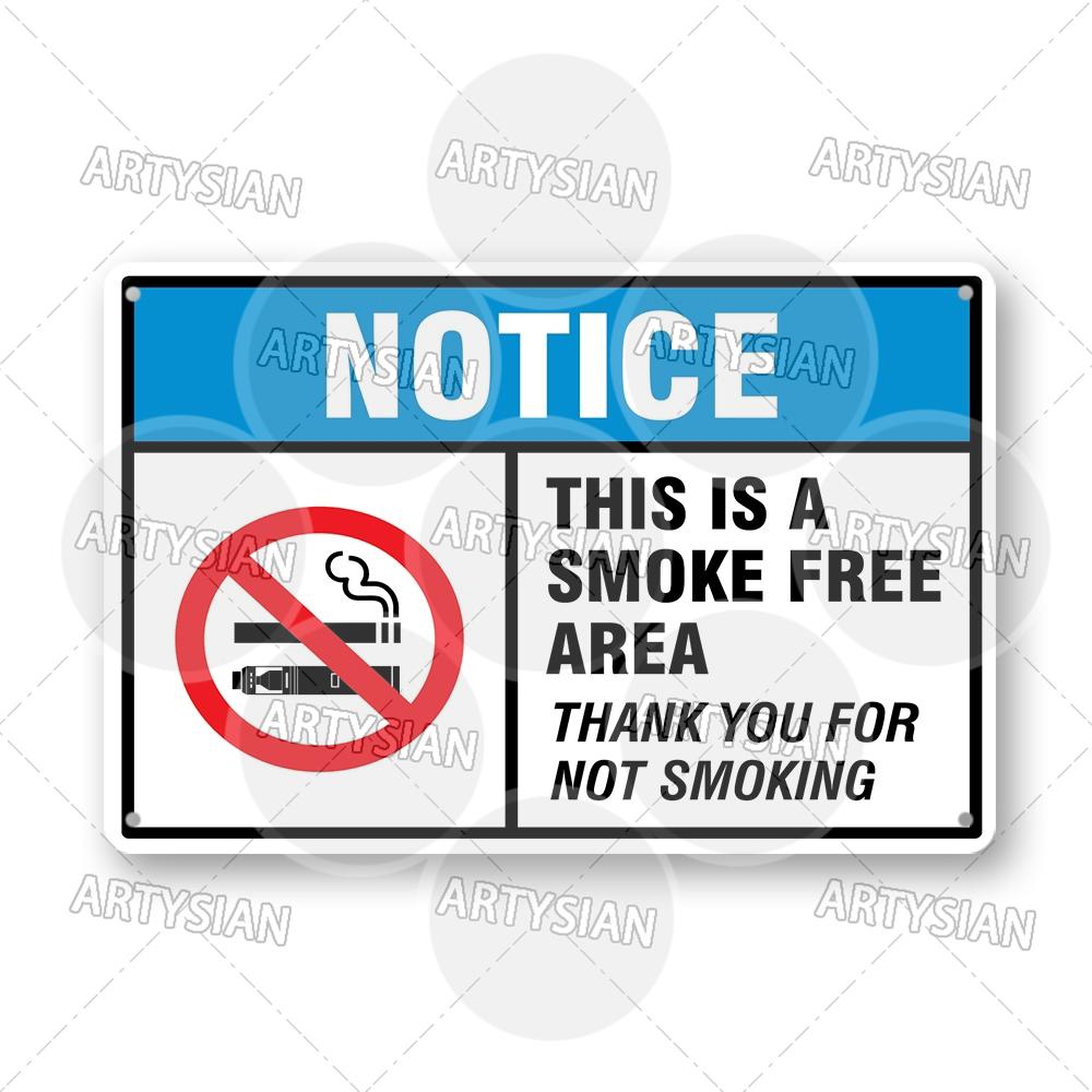 No Smoking Metal Sign Smoke Free Prohibition Warning Sign No Vaping Smokefree Plaque