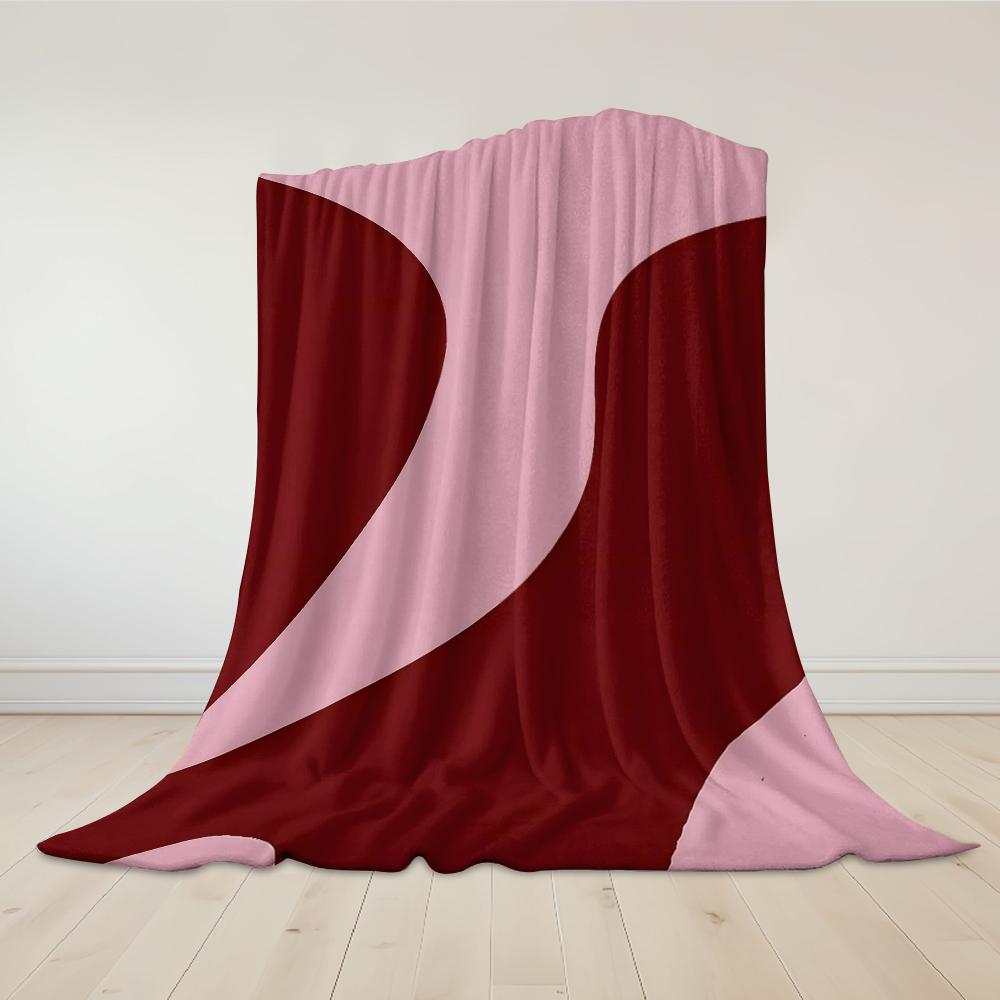 Burgundy Curve Wash Flannel Blanket Warm Soft Halloween Christmas Couch Warm Cozy Decorative Decor Gift for All Season