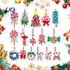 Christmas Tree Ornaments 16 Pcs Lollipop Ornaments, Red Green Striped Peppermint Swirl Candy Cane Party Favors Hanging Decoration, Colorful
