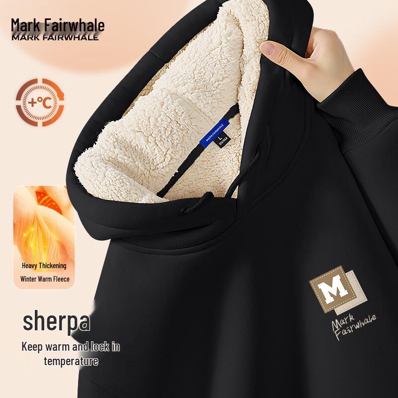 

MARK FAIRWHALE Men s Plush-Lined Hooded Winter Sweatshirt M