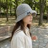 Chapeau de soleil décontracté à larges bords avec nœud papillon noir Chapeau de pêcheur Nouveau Chapeau seau à carreaux Pour femmes