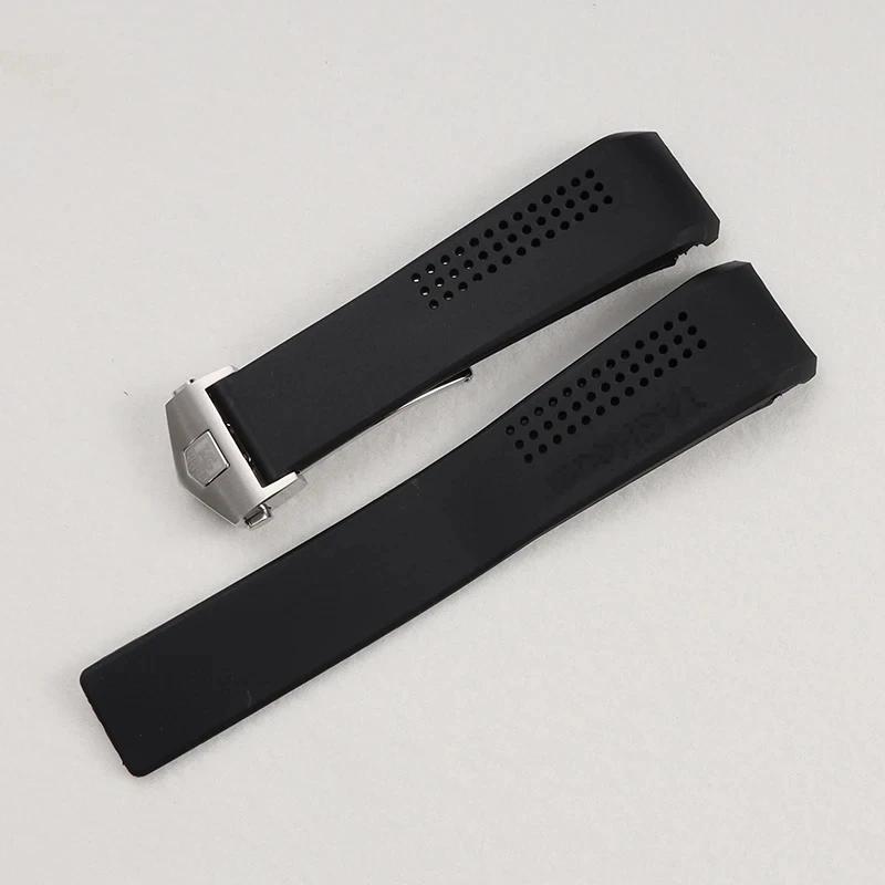 Bracelet For TAG HEUER CARRERA Watch Chain 20 22 24mm TPU Silicone Watch Strap Watch Accessories Rubber Watchband Chain