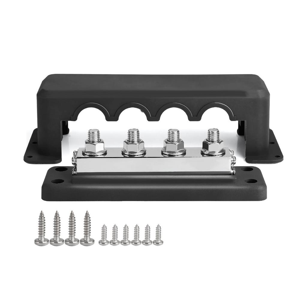 Heavy Duty 600A Bus Bar Power Distribution Block Busbar Box (3/8") Terminals Studs Module Design 48V