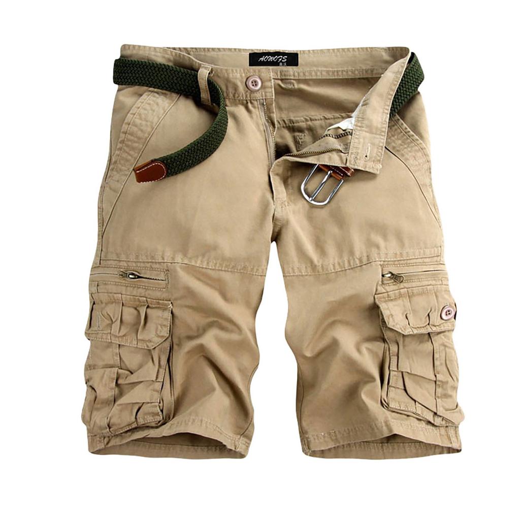 Men's Casual Color Outdoors Pocket Beach Work Trouser Cargo Shorts Pants