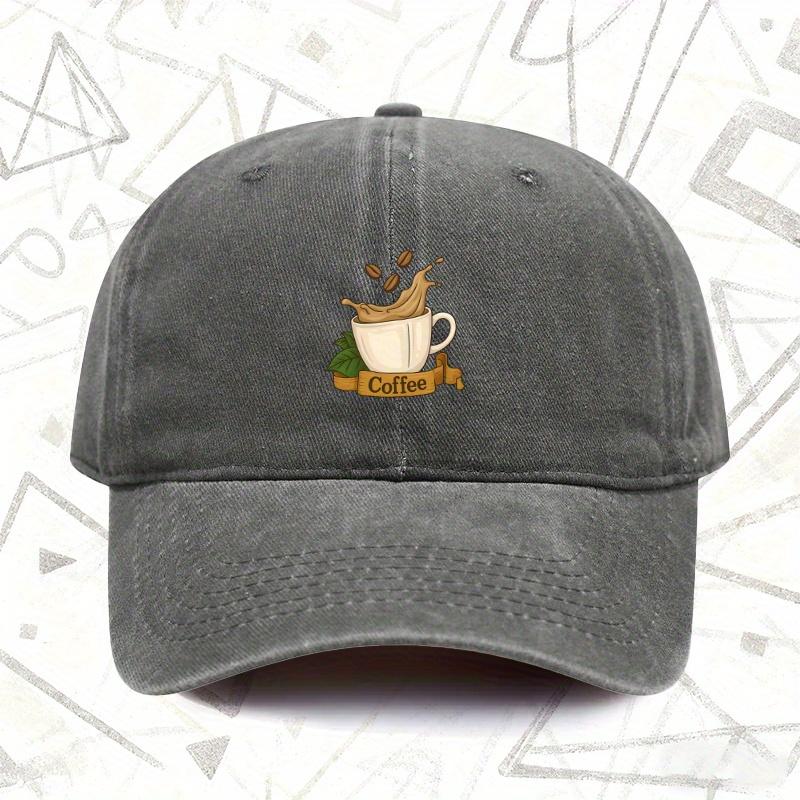Pc Vintage Washed Hat with Coffee Theme Unisex Solid Baseball Cap Suitable for All Seasons Ideal Gift for Weddings Parties