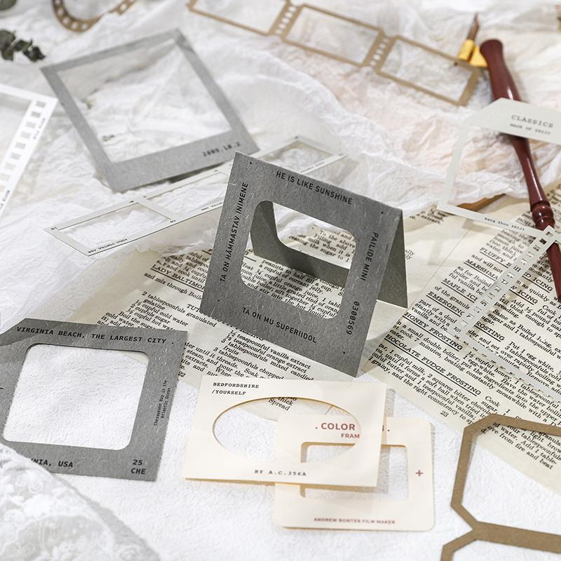 10 arkuszy Vintage Hollow Film Naklejka DIY Dekoracja Dziennika Minimalistyczna ramka INS Naklejka Album Scrapbooking Kawaii Artykuły papiernicze