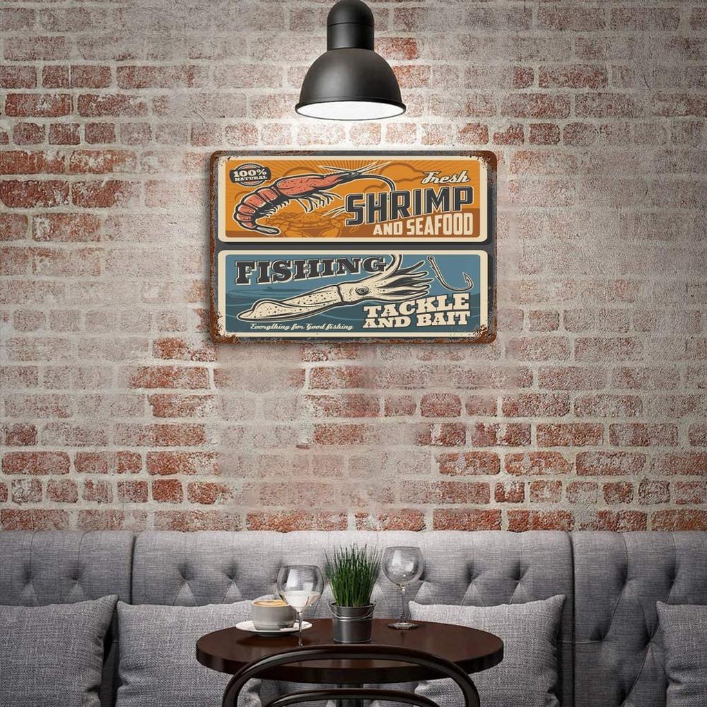 1-Pack shabby metal art sign, 20×30cm and 30×40cm, retro rust finish wall decor for living room, pub or restaurant