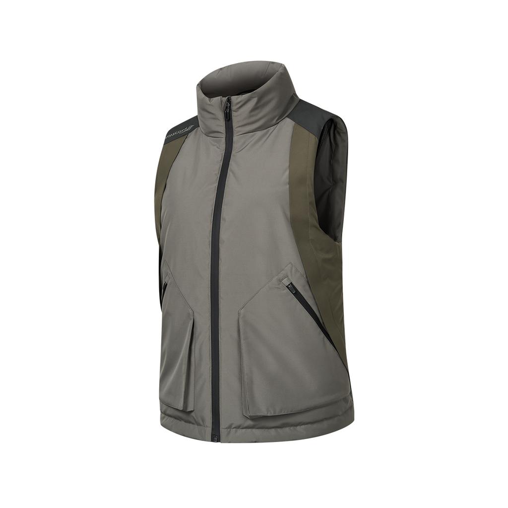 SAUCONY Urban Lifestyle Series Modern Binzhou Logo Stand Collar Sleeveless Down Vest Women Vest SA1250DV91L-GR139