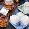 Ice Cube Tray for Freezers 4 Grid Silicone Molds Square Round Ice Makered for Whiskeys Cocktails Bar Tool Easy To Release