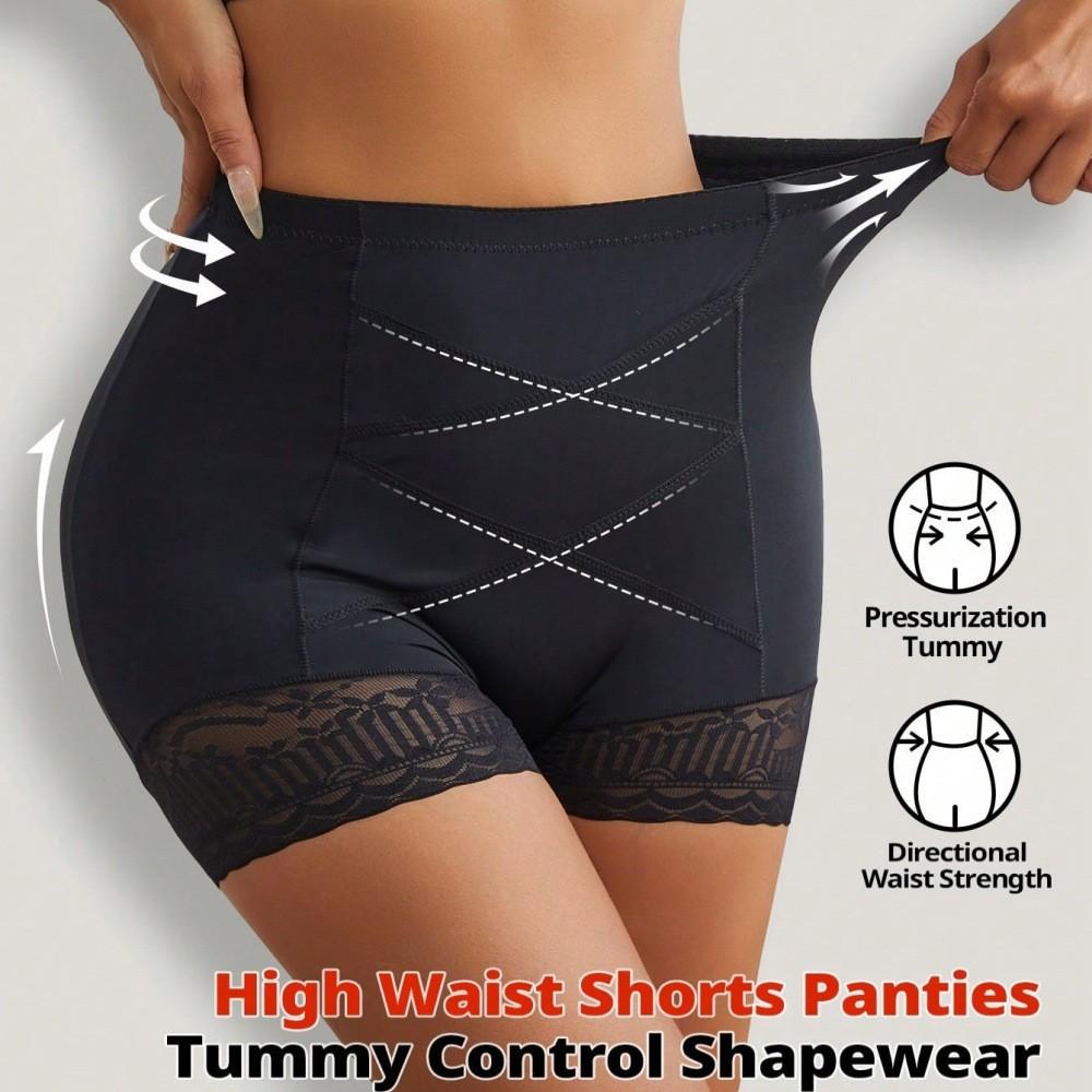 Pantaloncini di sicurezza in pizzo con controllo della pancia a vita alta da donna, mutandine modellanti post-parto, slip boxer sotto le gonne, biancheria intima, shapewear anti-arrotolamento