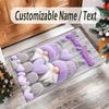 Gnome Theme Crystal Velvet Rug Personalized Custom Name Text Soft Floor Mat Home Decor