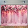 Pink floral background cloth, floral photography background, cake and dessert table decoration, wedding and birthday background