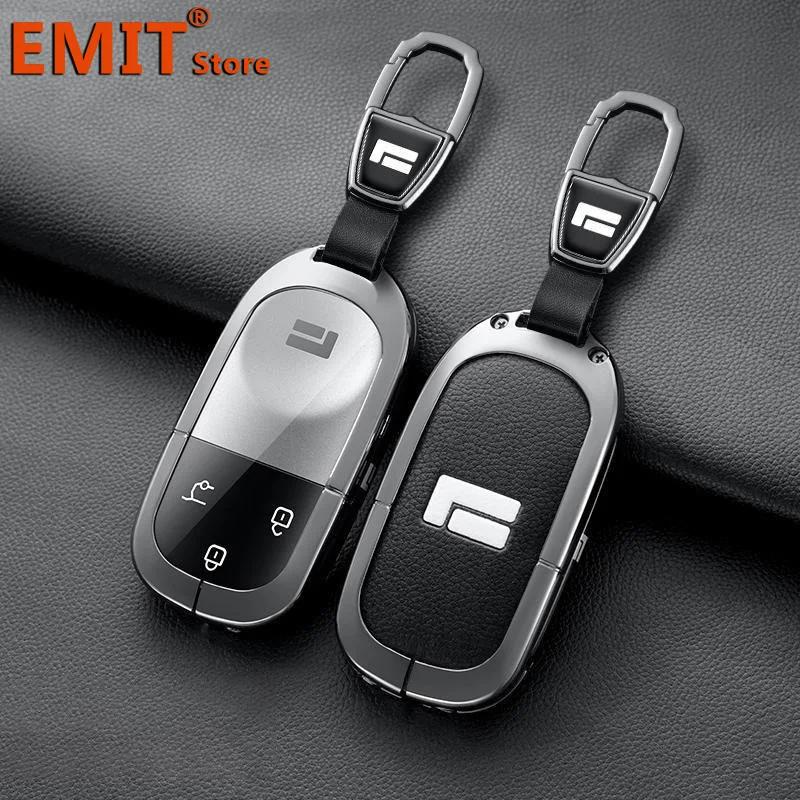 Fit For Baic Jishi Polestone 01 Polestones Zinc Alloy Genuine Leather Auto Key Fob Remote Smart Case Cover Housing Key Ring Ring Mount Auto