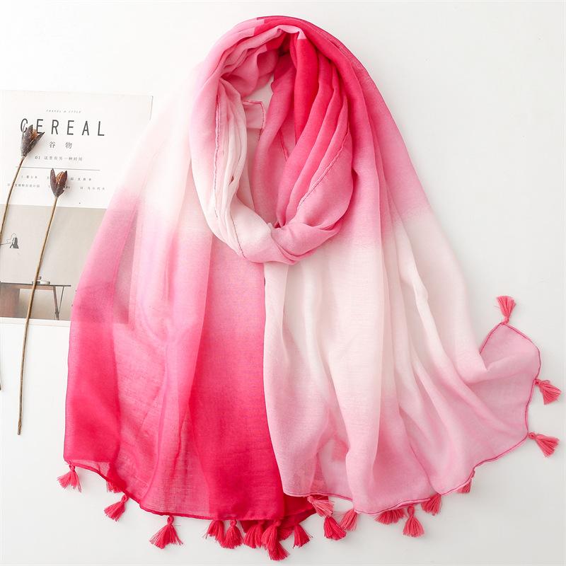 Spain Fashion Abstract Tie-Dyed Tassel Viscose Scarf Autumn Shawls And Wraps Beach Pashmina Stole Bufandas Muslim Sjaal 180*90Cm