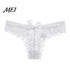 Stretch Fit Thong Panties Women's Sexy Sheer Lace Thong, Cheeky See Through Underwear, Skin-friendly High Waist T Back with Bow Women Underwear