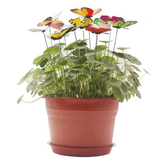 15Pcs Artificial Simulation Butterfly Stakes Garden Yard Plant Lawn Decoration