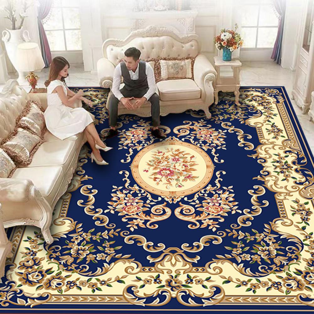 Luxusní perský červeno-modrý tištěný koberec pro dekoraci obývacího pokoje, koberec pod pohovku, měkký koberec k posteli, KUCHYŇSKÝ stůl, protiskluzová podložka na podlahu, podložka do chodby