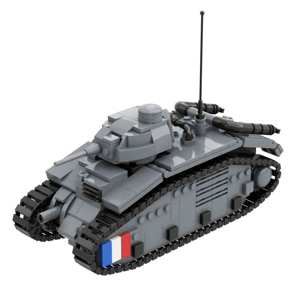 Erster Weltkrieg Zweiter Weltkrieg Französische Armee Panzer AMX-13 CHAR B1 BIS Somua S35 AMX-30 Renault FT-17 ARL44 Lorraine 155 Gepanzertes Militär Baustein Spielzeug