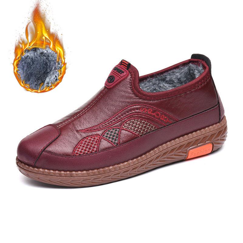 Winter Warme Schneestiefel für Damen Rutschfeste Slipper Schuhe Wasserabweisende Stiefeletten mit Kunstfellfutter Damen Bequeme Walking Kurzstiefel