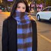 Japanese high-end retro plaid fringed scarf women's winter versatile Korean thickened warm couple scarf