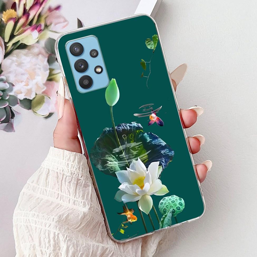 For Samsung A32 5G Case SM-A326B Clear Cute Cat Fashion Funny Painted Back Cover For Samsung Galaxy M32 5G Phone Case SM- M326B