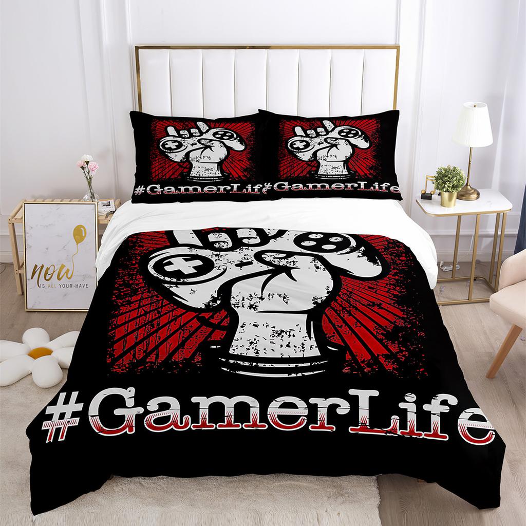 Three-Piece Quilt Cover Gamepad Kit 3D Digital Printing Bedding Sheets