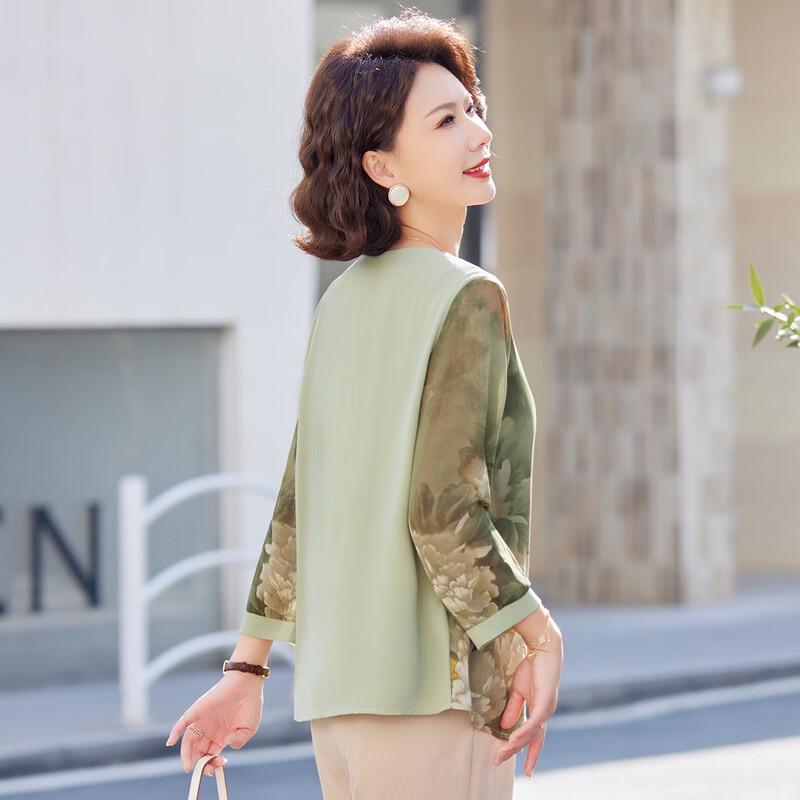 PaSiTe Summer Chinese Style Floral Chiffon Blouse