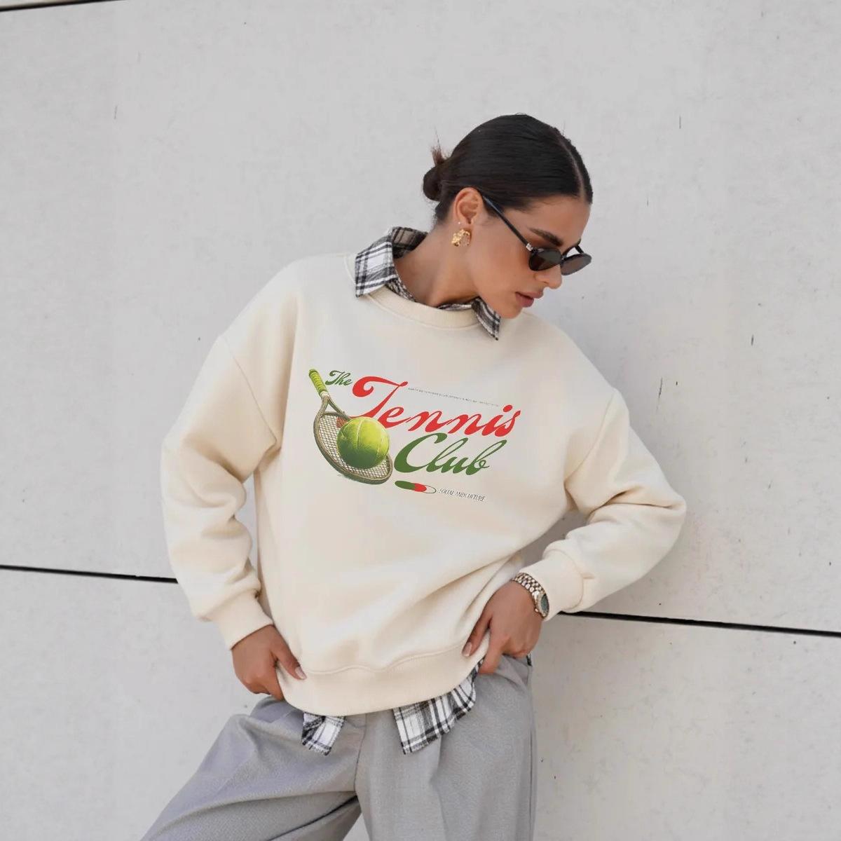 Comfortable personality popular sports style popular printing European and American new thickened sweater jacket women XXXL