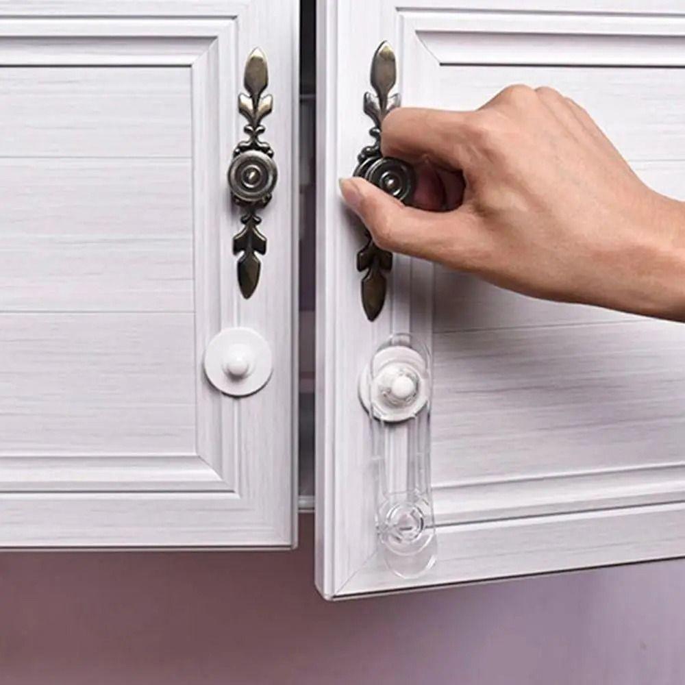5Pcs ABS Plastic Drawer Fixed Locks Furniture Accossory Anti-pinch Buckle New Child Safety Lock