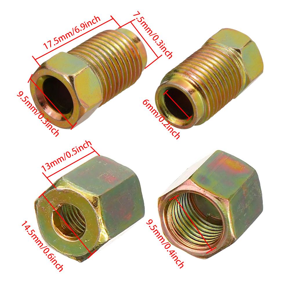 16/20PCS 25ft of 3/16" OD Copper-plated Material Brake Pipe Hose Line Piping Tube Tubing Car Roll Tube Coil With Tube Nuts
