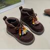 Colorful Tassel Girl's Short Boots  Semester Student Platform Boots  Hanging Beads National Style Children Boots