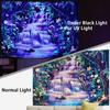 Amonercvita Blacklight Forest Tapestry Neon Tree Waterfall Tapestries UV Reactive Galaxy Space Tapestries Colorful Floral Plants Tapestry Wall
