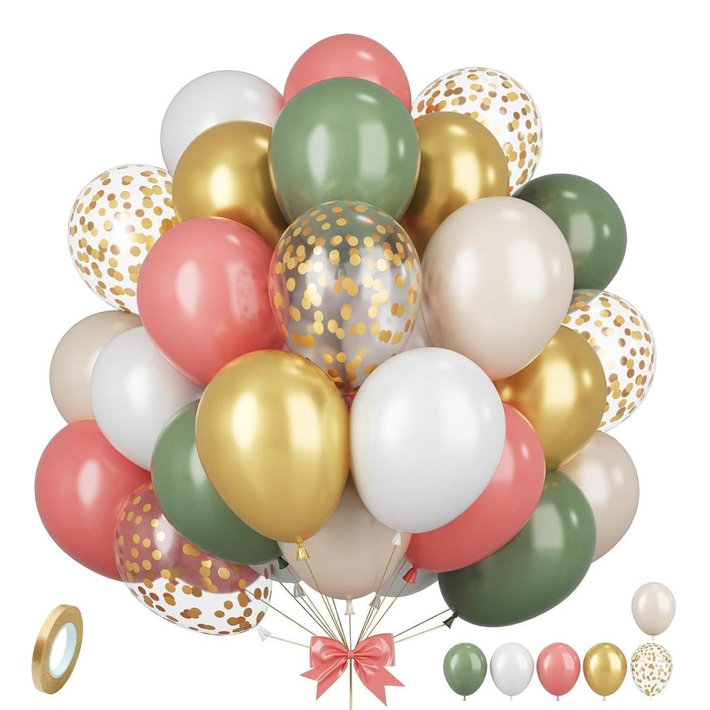 12inch 35pcs Purple Pink Green Balloon Set , Suitable for Weddings, Birthdays, Themed Parties, Bachelorette Parties
