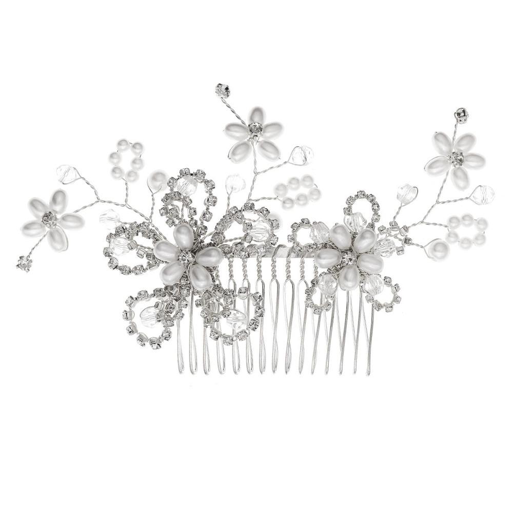 

Pearl Rhinestone Hair Clip Handmade Beaded Hair Ornaments Fashion Hair Combs Hair Accessories