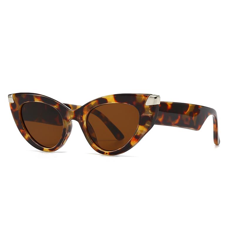 Cross-Border Narrow Zebra Pattern Sunglasses Cat Eye Sunglasses Lh155