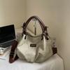 Retro Casual Handbag Stylish Tote Bag Color-blocked Zipper Shoulder Bag Class Commuting Crossbody Bag High-quality Pu Travel Bag