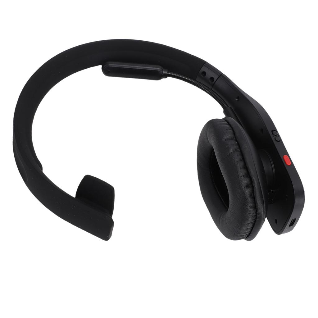 Trucker Bluetooth Headset with AI Noise Canceling Mic Mute Key Single Ear Wireless Headphones for Truck Driver Video