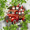 Santa Sleigh Round Metal Tin Sign Vintage Christmas Wall Decor for Home