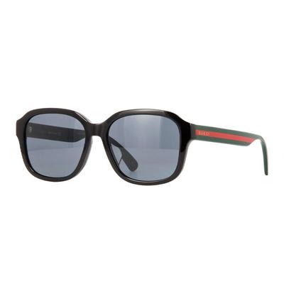 GUCCI Plate Frame Oval Sunglasses Unisex Black