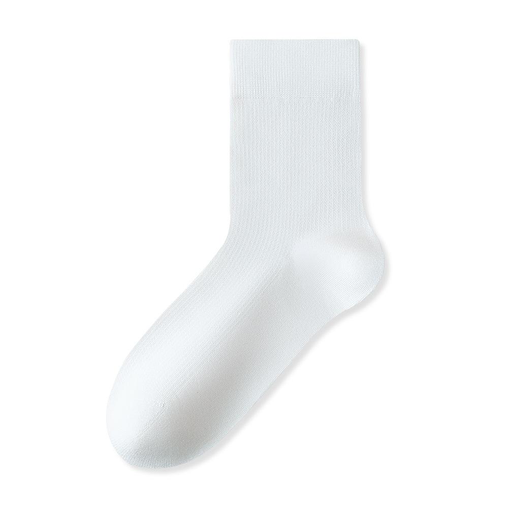 Women's Summer Thin, Cool Modal Ice Socks, Mid-calf Socks, Antibacterial, Deodorizing, Breathable, White, Boneless