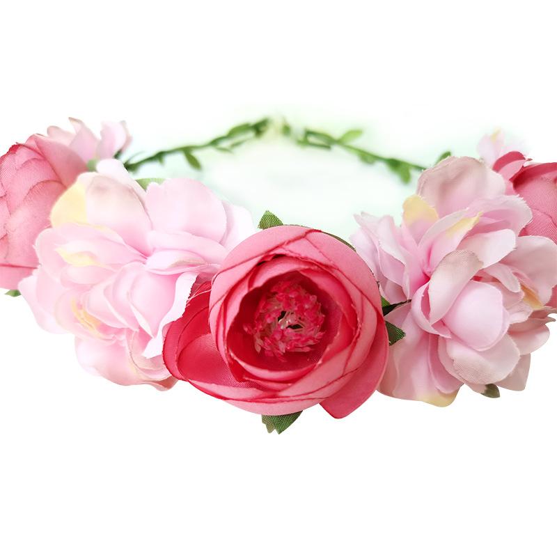 Waldmädchen Blumenkrone Handgeflochtene Seidenblumen Haarschleife für Frauen Vintage Elegant Hochzeits Haarschmuck Foto-Requisiten