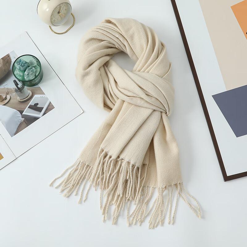 Qiaomeiren Winter Faux Cashmere Wool Shawl Scarf